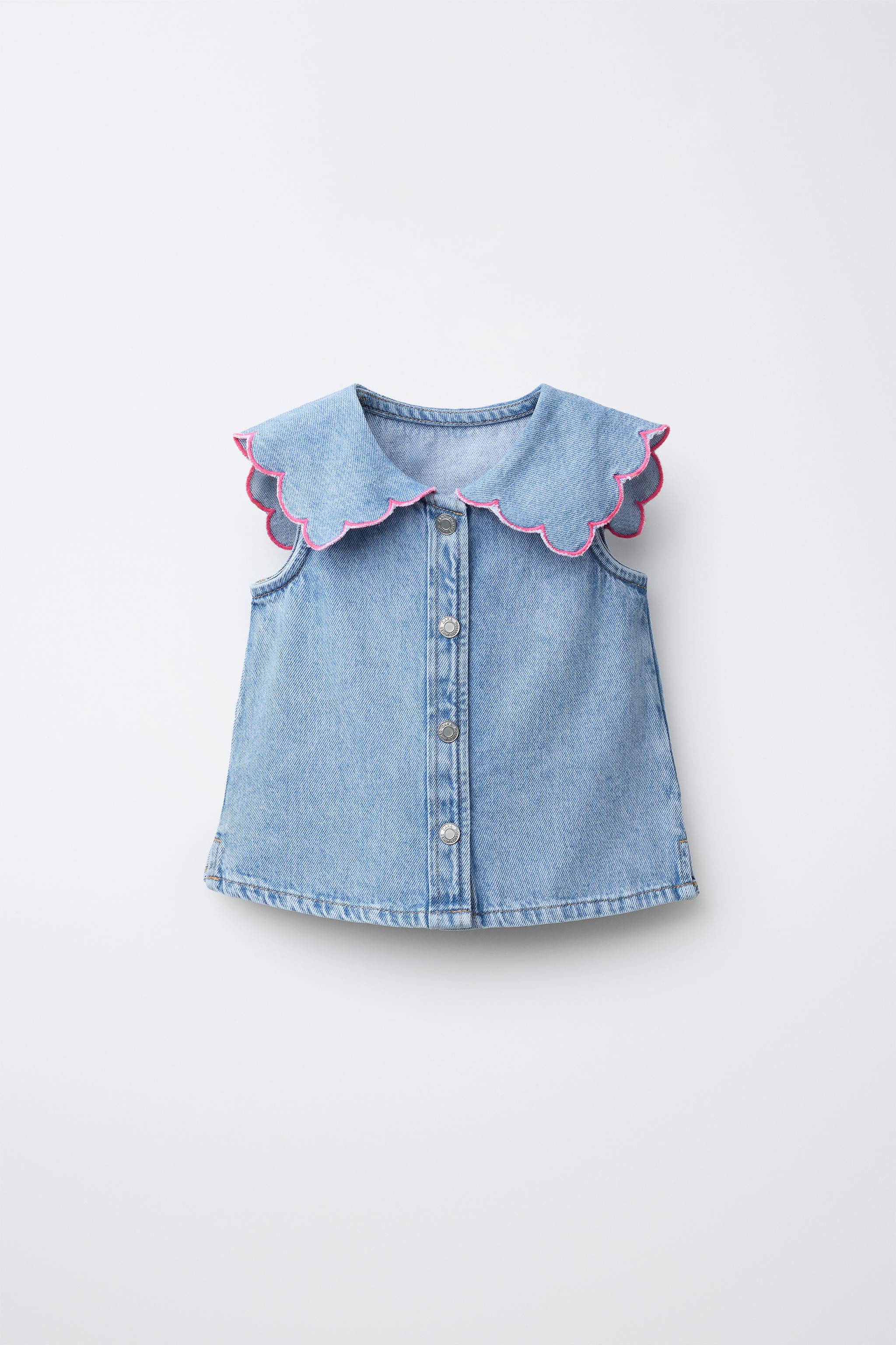 TOP EN DENIM À ONDES